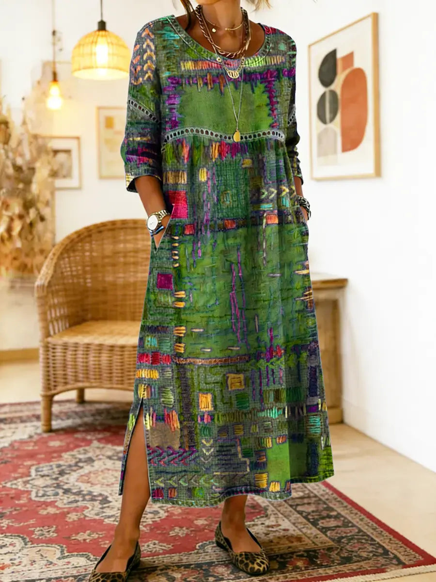 Mila™ | Boho Patchwork Dress