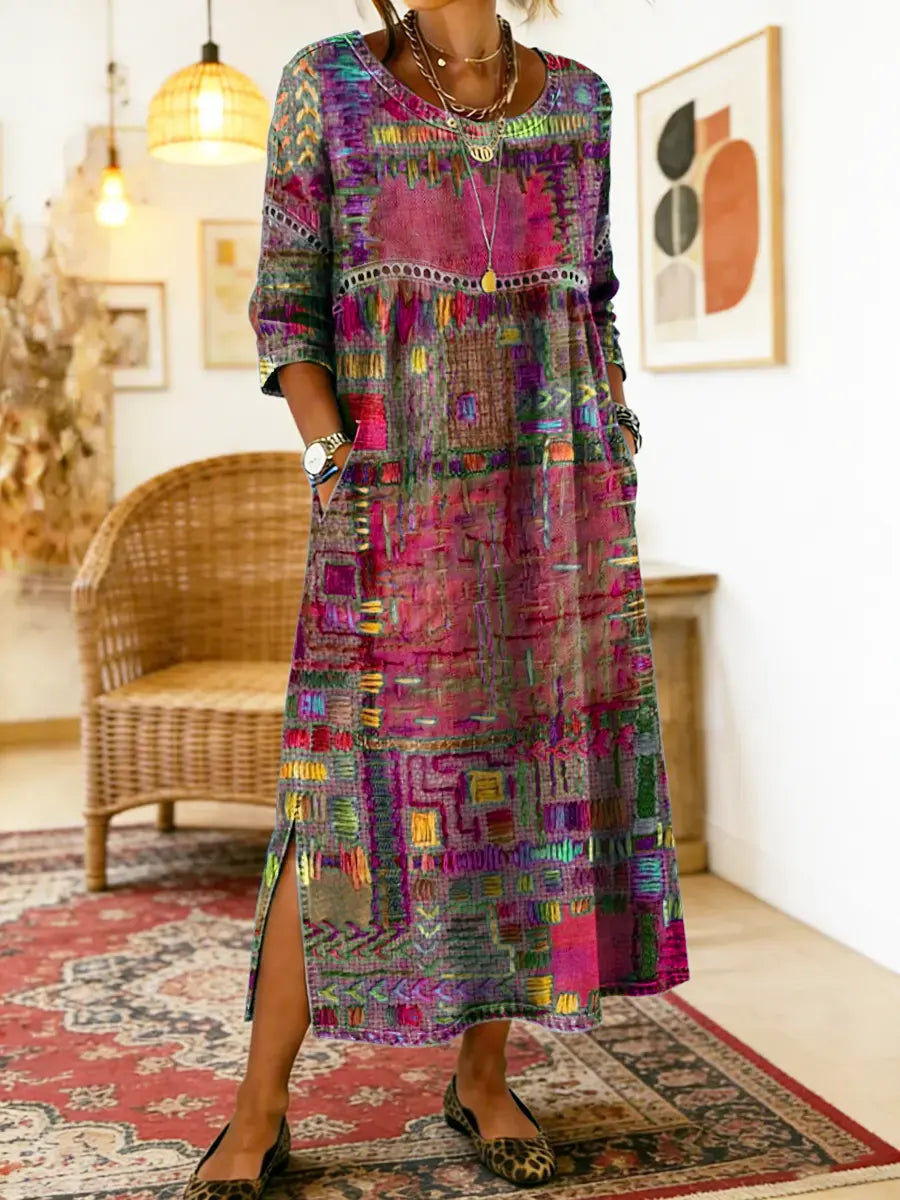 Mila™ | Boho Patchwork Dress