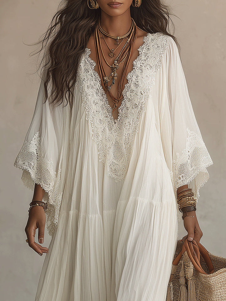 Aurelia | Ivory Chiffon Lace Dress