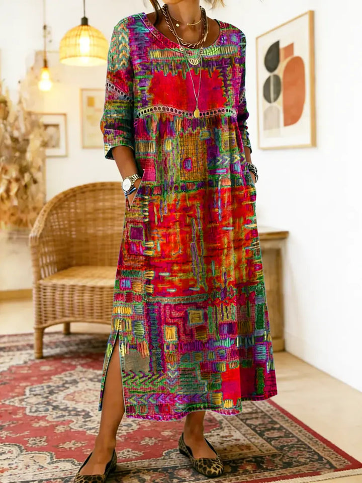 Mila™ | Boho Patchwork Dress