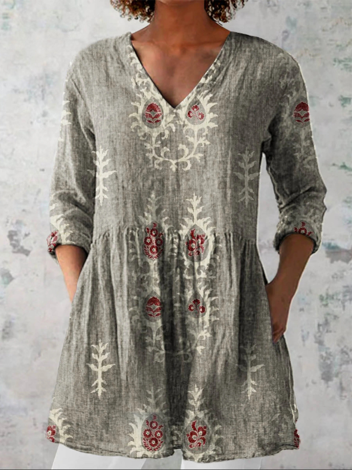 Cressida™ | Long Blouse with V-Neck