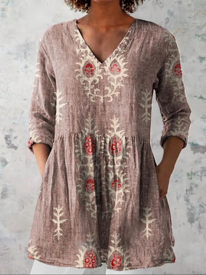 Cressida™ | Long Blouse with V-Neck