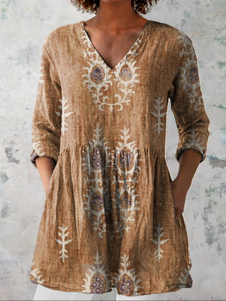 Cressida™ | Long Blouse with V-Neck