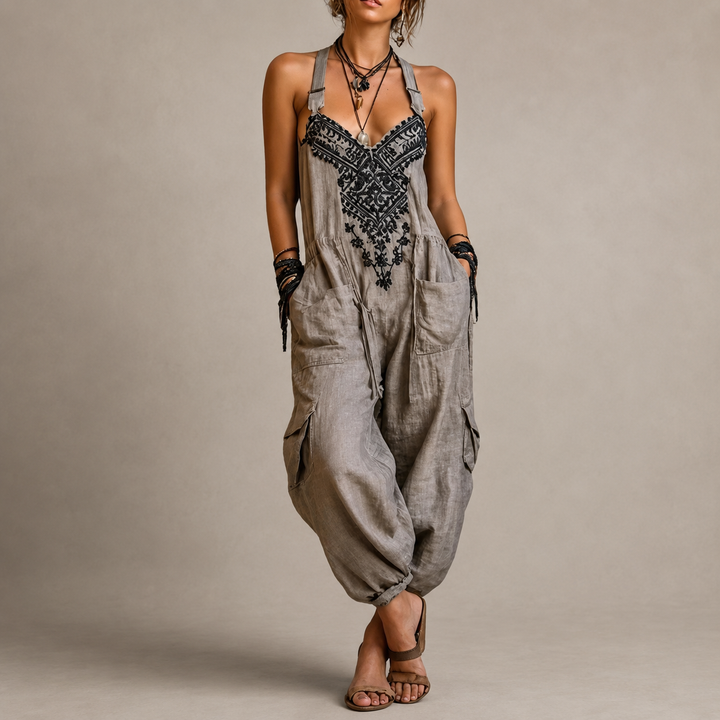 Naomi™ – Embroidered Boho Jumpsuit