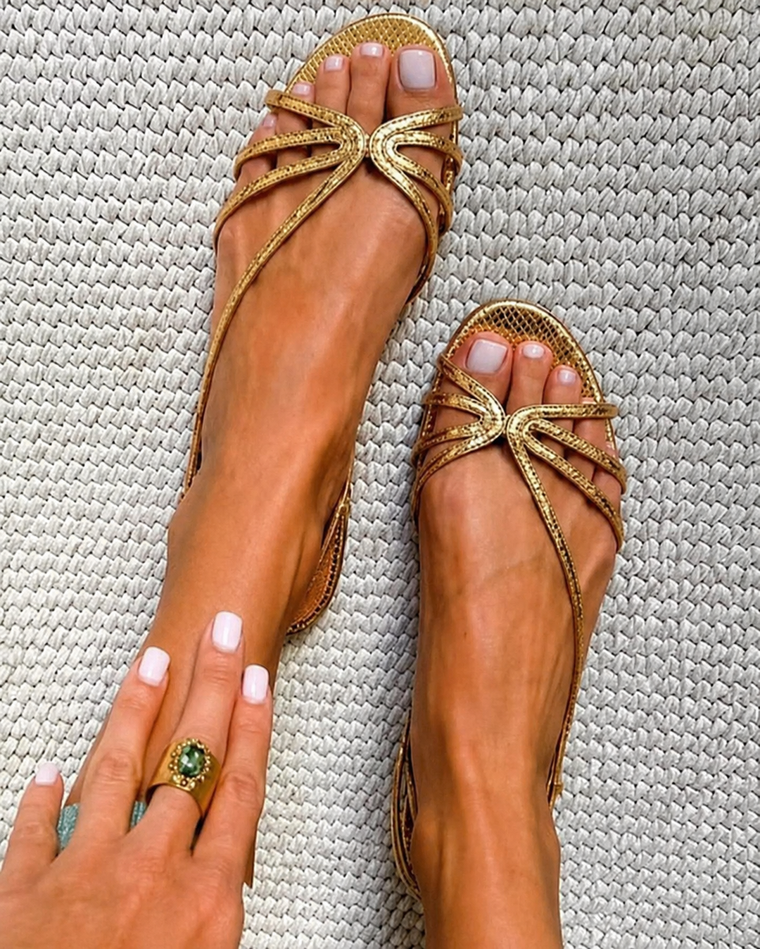 Isla™ | Golden Elegance Sandals