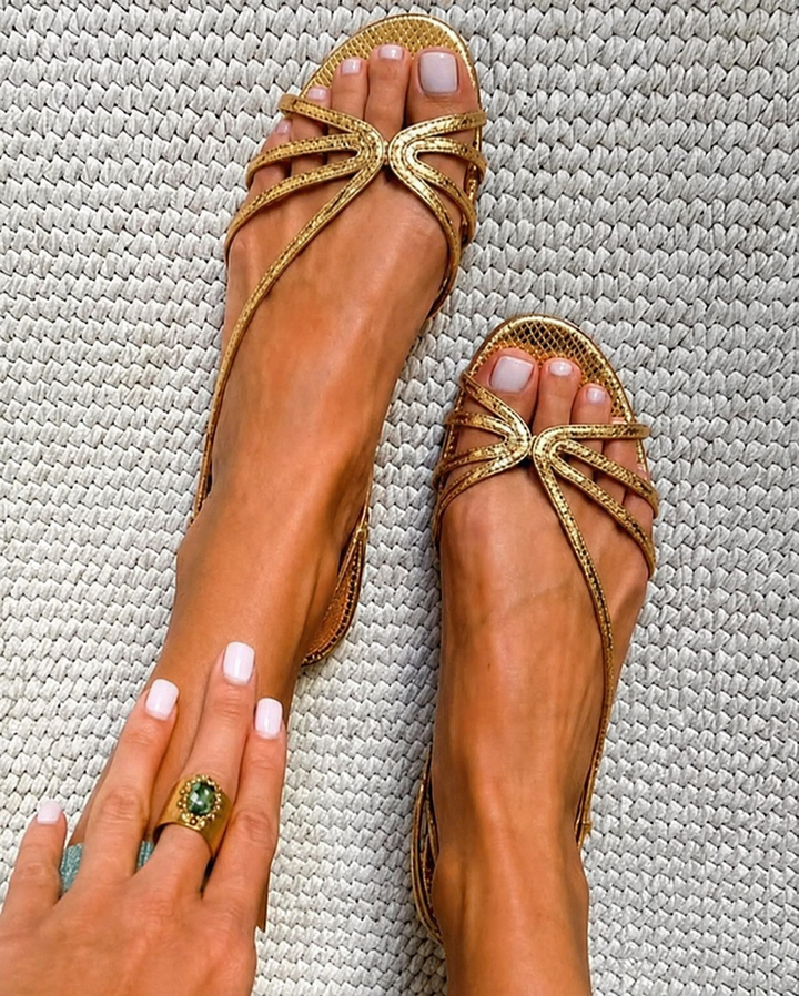 Isla™ | Golden Elegance Sandals