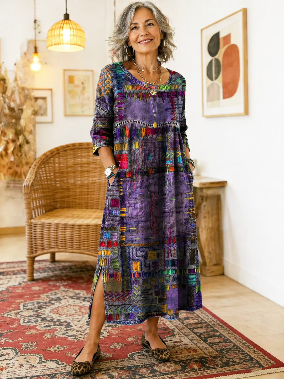 Mila™ | Boho Patchwork Dress