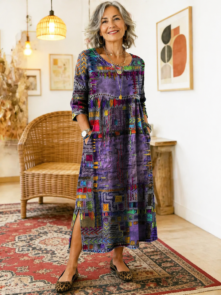 Mila™ | Boho Patchwork Dress