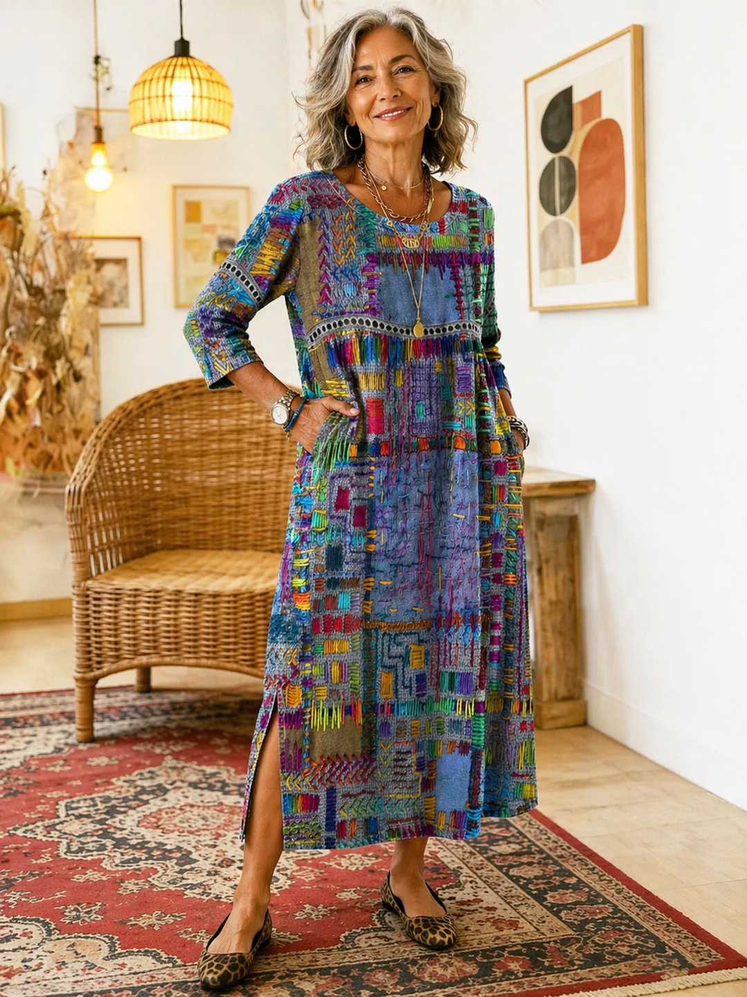 Mila™ | Boho Patchwork Dress