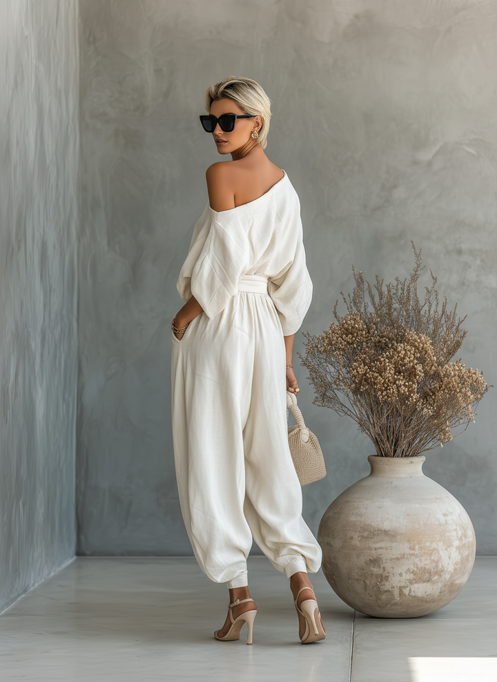 Aurora™ | Luxe One-Shoulder Linen Set
