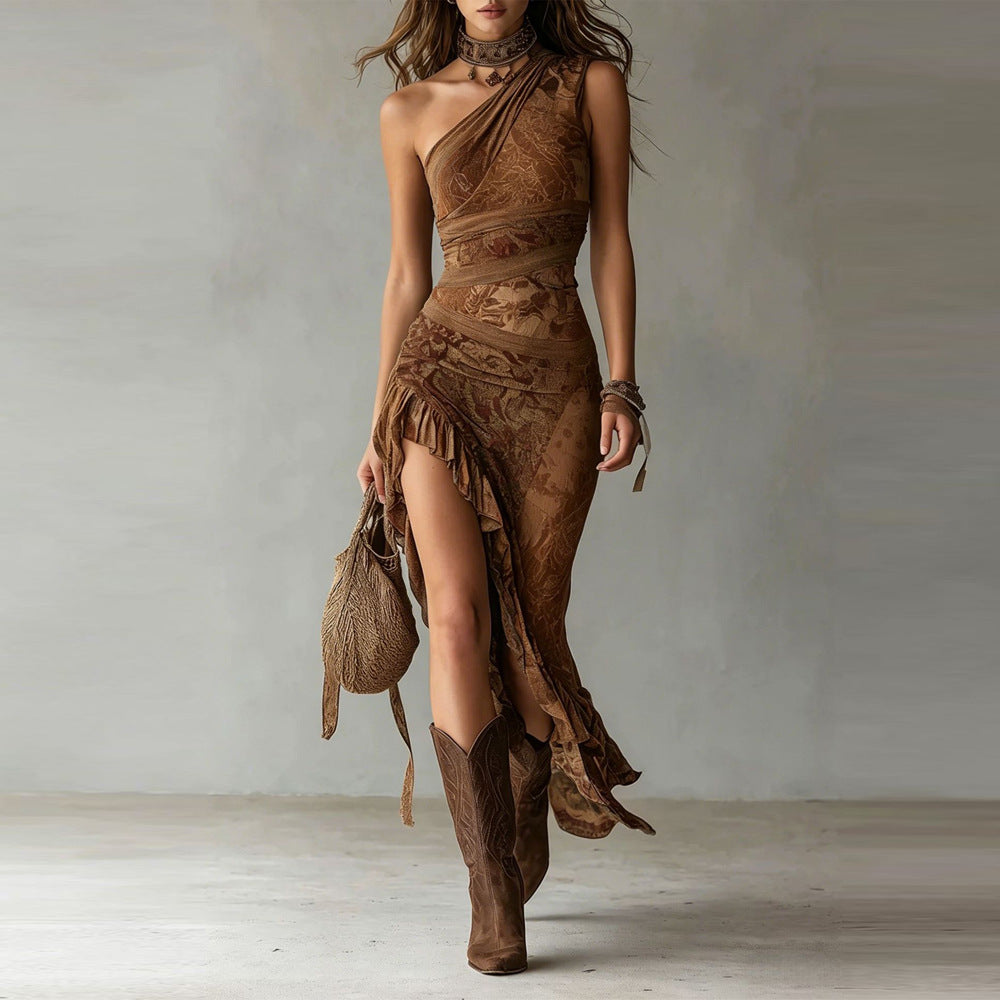 Valentina™ | Elegant One-Shoulder Maxi Dress