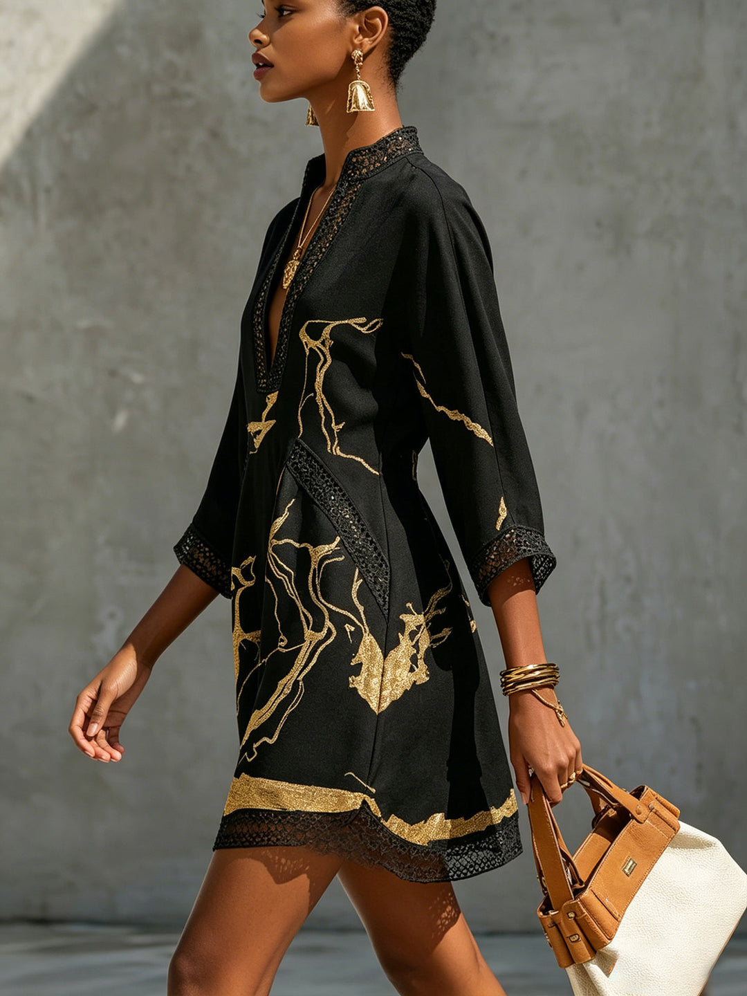 Marcella™ | Marble Lace Mini Dress
