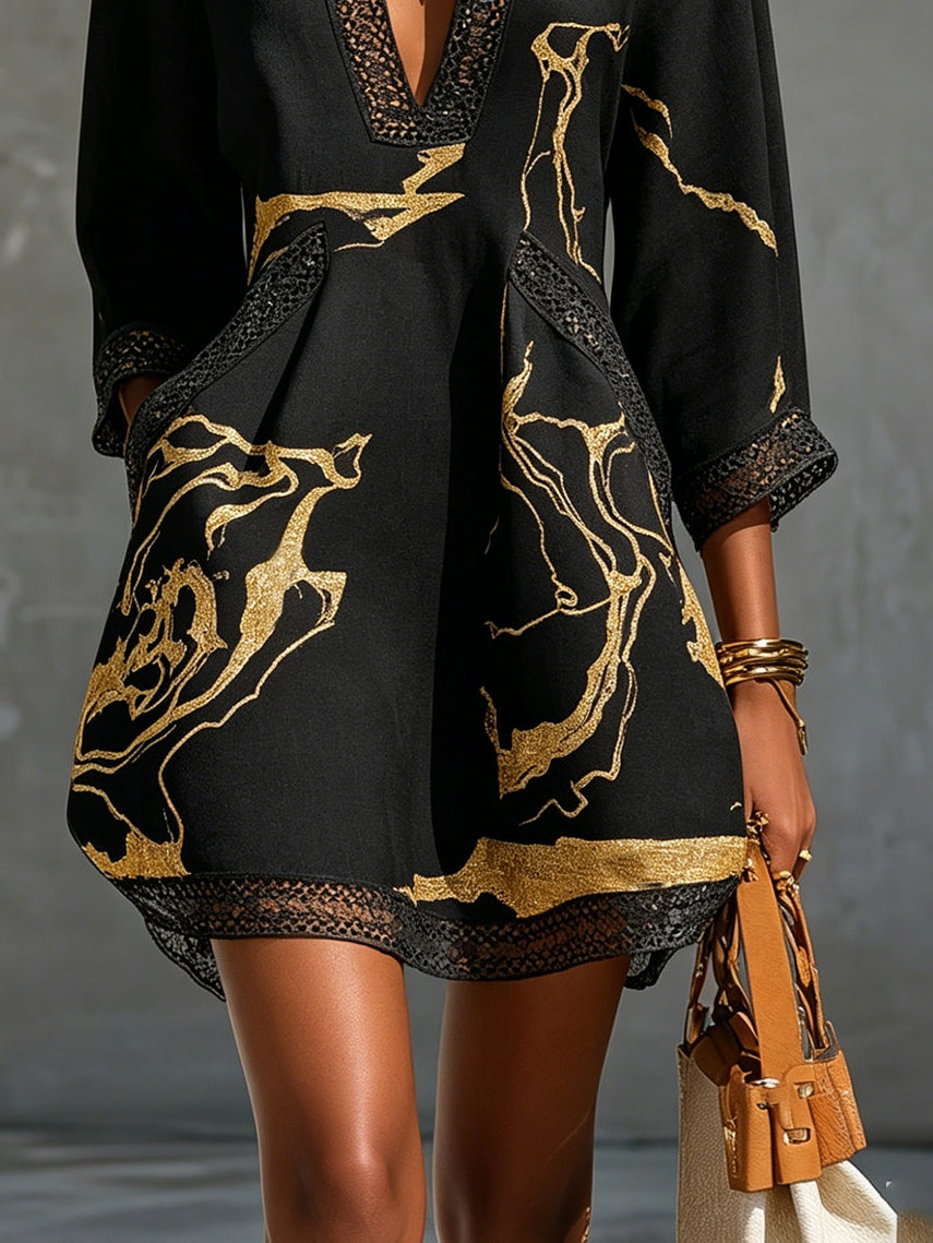 Marcella™ | Marble Lace Mini Dress