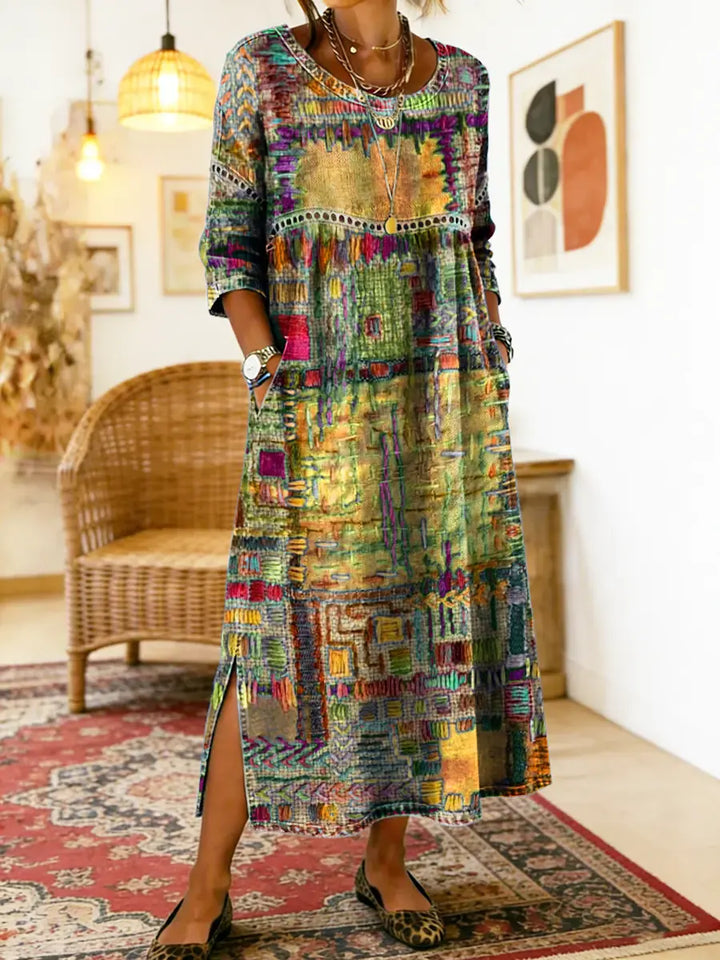 Mila™ | Boho Patchwork Dress