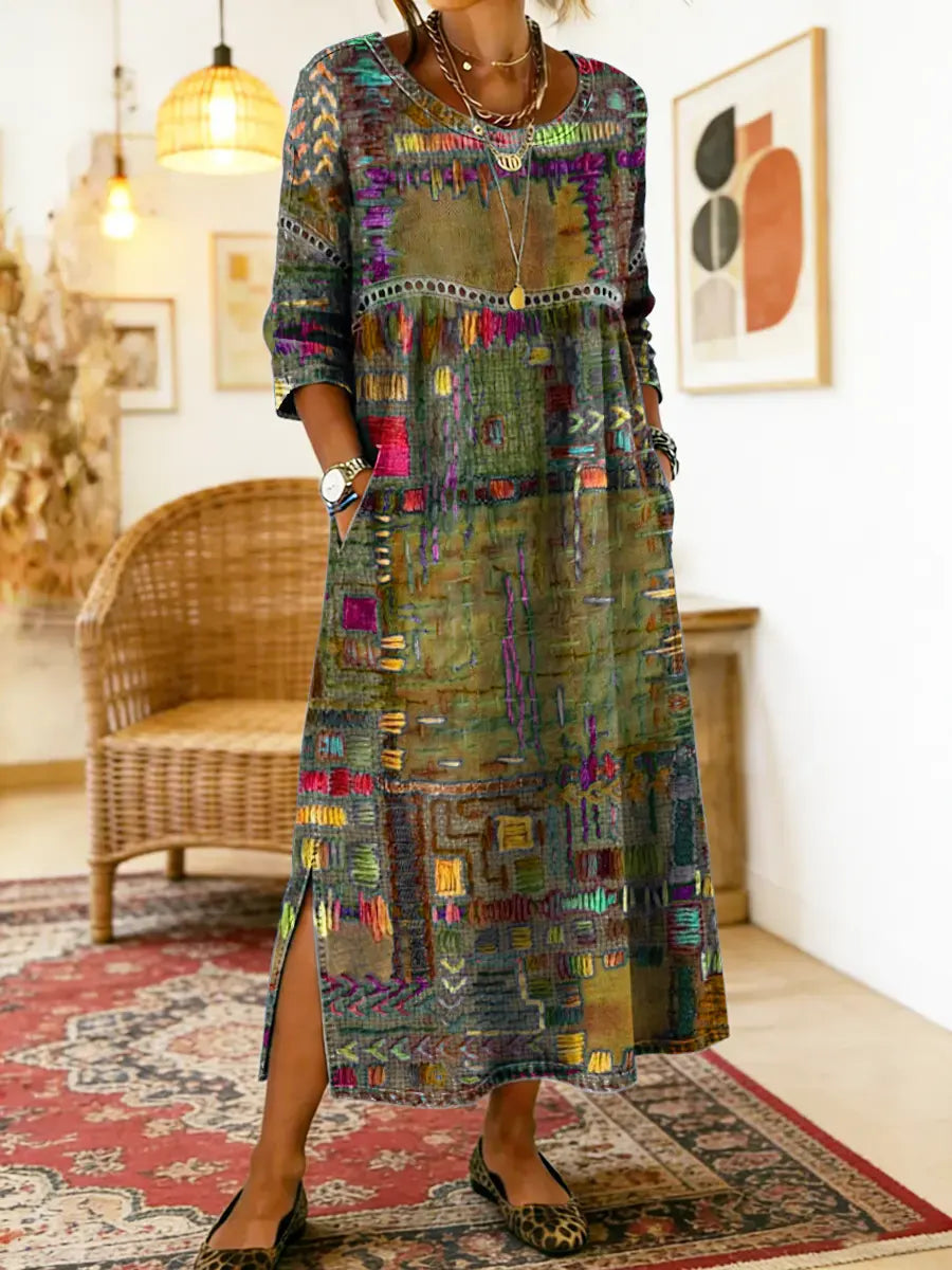 Mila™ | Boho Patchwork Dress