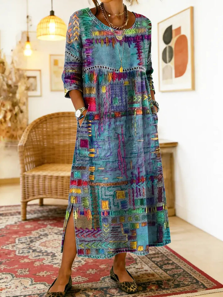 Mila™ | Boho Patchwork Dress