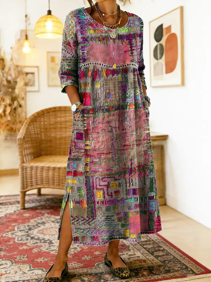 Mila™ | Boho Patchwork Dress