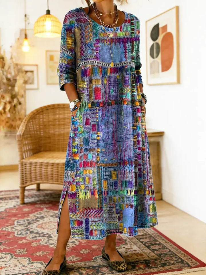 Mila™ | Boho Patchwork Dress