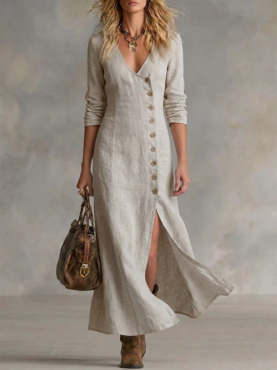 Nicole | Button-Front Maxi Dress