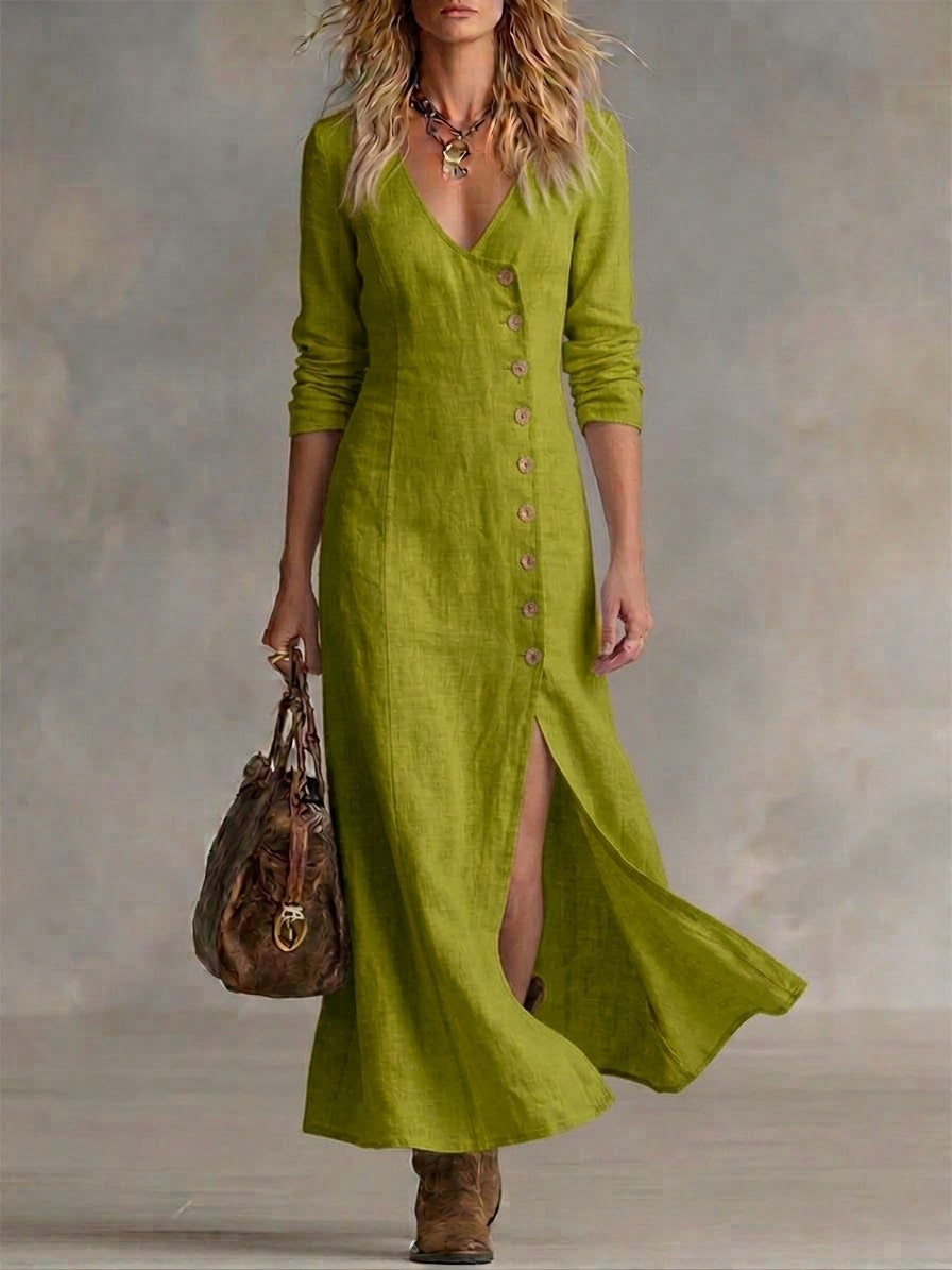 Nicole | Button-Front Maxi Dress