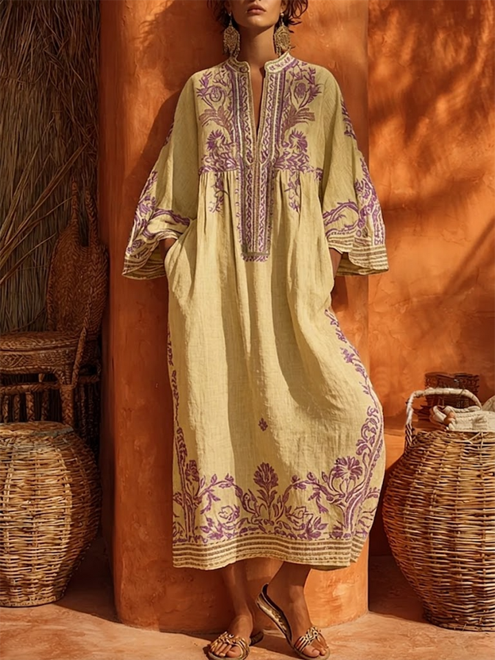 Celestina - Robe boho brodée au charme méditerranéen