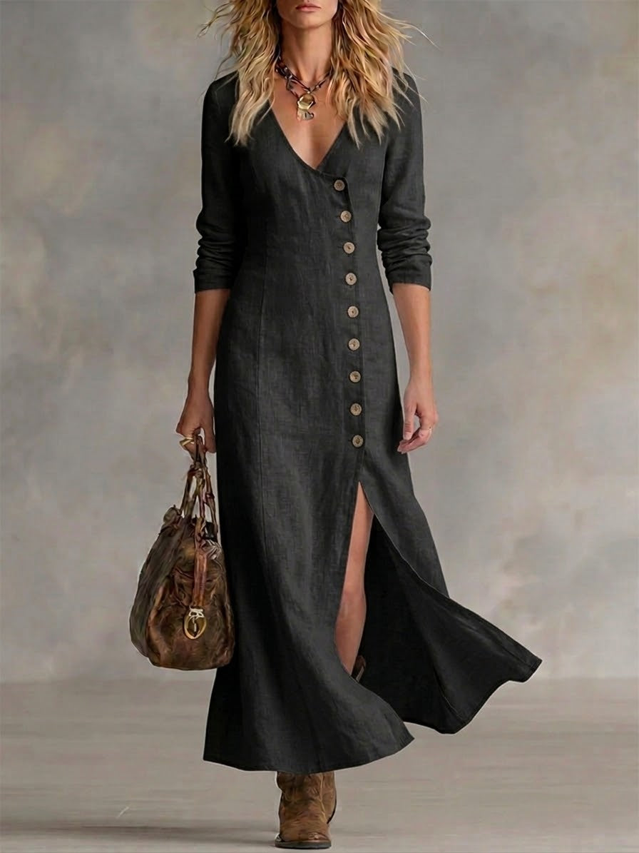 Nicole | Button-Front Maxi Dress