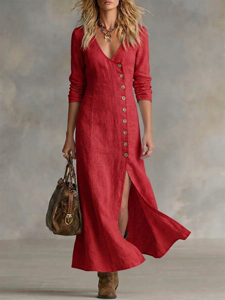 Nicole | Button-Front Maxi Dress
