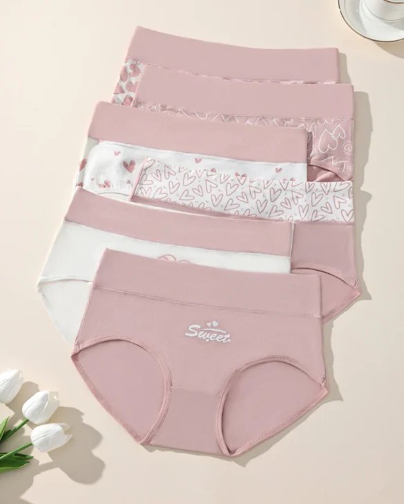 Amoura™ | High-Waist Heart Comfort Briefs (6-Pack)